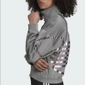 Adidas Women’s Metallic‎ Logo Track Jacket Size Medium